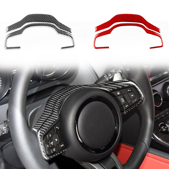 For Jaguar F-TYPE 2013+ Left And Right Drive Universal Steering Wheel Cover Sticker(Black)