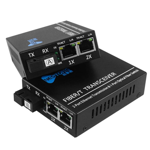NESTONG 100M Single-Mode Fiber Optic Transceiver POE Photoelectric Converter,CN Plug