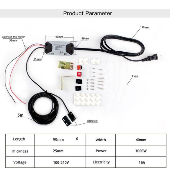 Tuya APP Remote Control WIFI Smart Garage Door Controller, Specification: AU Plug