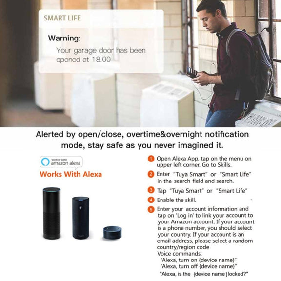 Tuya APP Remote Control WIFI Smart Garage Door Controller, Specification: AU Plug