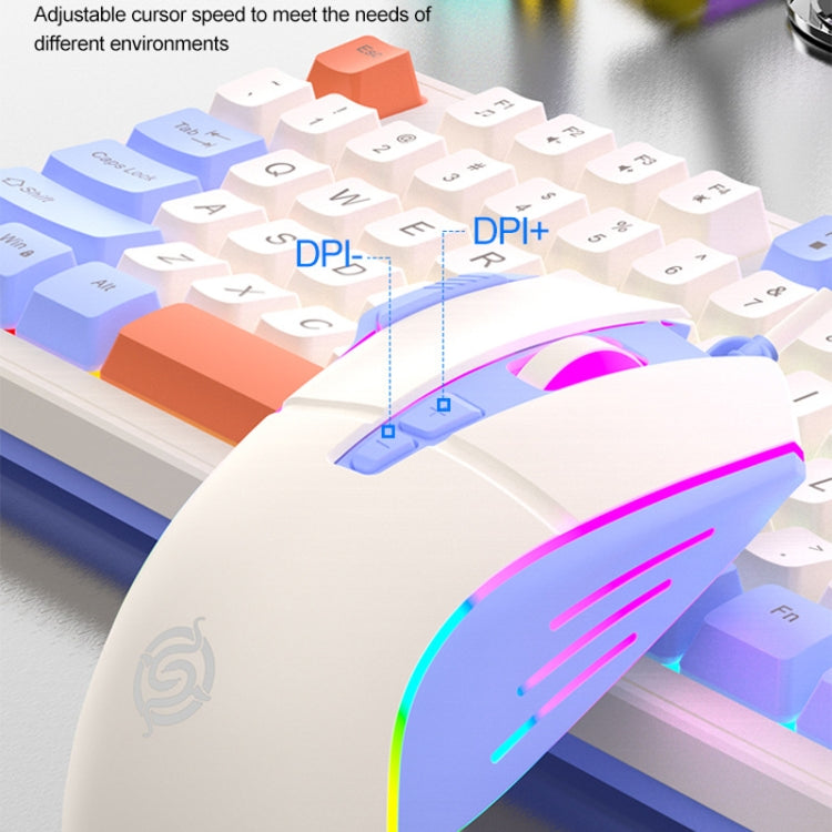 K-Snake Wired E-Sports Keyboard Mouse Mechanical Feel 98 Key Desktop Computer Notebook Keyboard, Style: Keyboard+Mouse (Blue) - free shipping - PMC Jewellery - Order now!