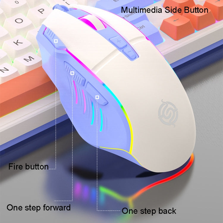 K-Snake Wired E-Sports Keyboard Mouse Mechanical Feel 98 Key Desktop Computer Notebook Keyboard, Style: Keyboard+Mouse (Gray)
