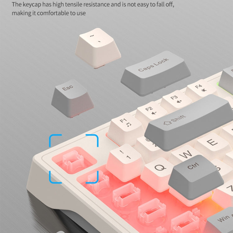 K-Snake Wired E-Sports Keyboard Mouse Mechanical Feel 98 Key Desktop Computer Notebook Keyboard, Style: Single Keyboard (Pink)