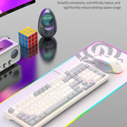 K-Snake Wired E-Sports Keyboard Mouse Mechanical Feel 98 Key Desktop Computer Notebook Keyboard, Style: Single Keyboard (Pink)