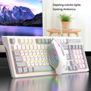K-Snake Wired E-Sports Keyboard Mouse Mechanical Feel 98 Key Desktop Computer Notebook Keyboard, Style: Keyboard+Mouse (Gray)