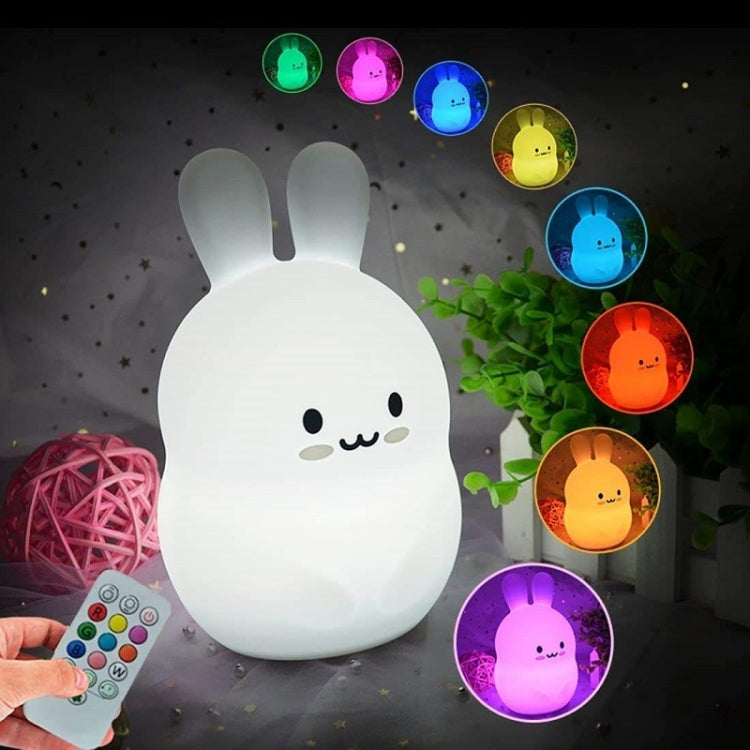 Rabbit Silicone Pat Night Light Children Gift Color Changing Lamp, Specification: Charging Remote Control - Night Lights by PMc TechLife | Online Shopping South Africa | PMc TechLife | Buy Now Pay Later Mobicred