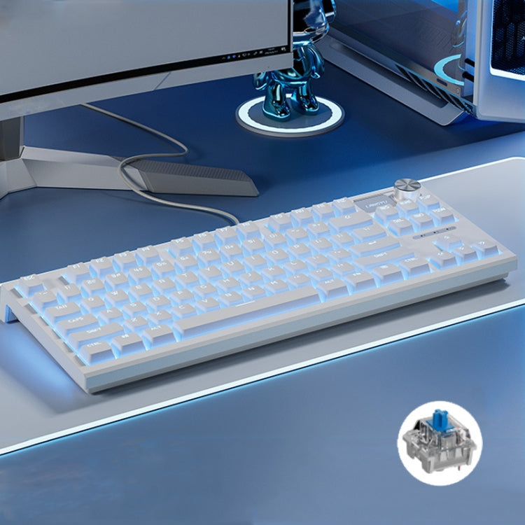 LANGTU LT84 Mechanical Luminous Keyboard, Style: Wired Single-mode Green Shaft (White) - free shipping - PMC Jewellery - Order now!