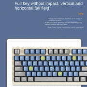 LANGTU LT84 Mechanical Luminous Keyboard, Style: Wired Single-mode Silver Gray Shaft (White)