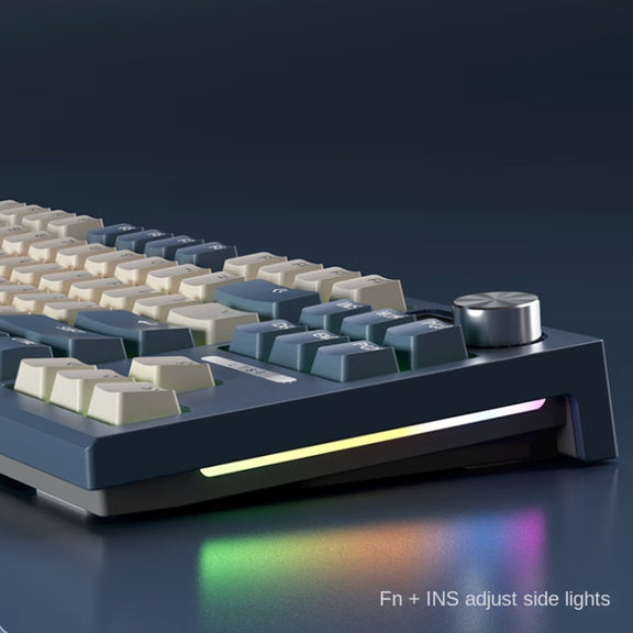 LANGTU LT84 Mechanical Luminous Keyboard, Style: Wireless Tri-Mode RGB Sea-Air Axis Pro ( Whiteout )