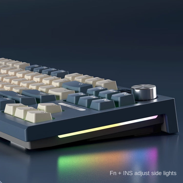 LANGTU LT84 Mechanical Luminous Keyboard, Style: Wired Single-mode Silver Gray Shaft (White)