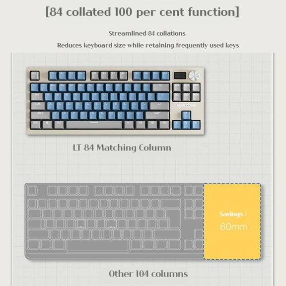 LANGTU LT84 Mechanical Luminous Keyboard, Style: Wired Single-mode Silver Gray Shaft (White)