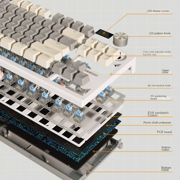 LANGTU LT84 Mechanical Luminous Keyboard, Style: Wired Single-mode Green Shaft (White)