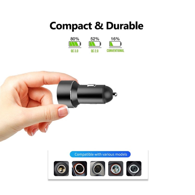 Mini Multifunctional Dual USB Digital Display Car Charger(Red) - Car Charger by PMC TechLife | Online Shopping South Africa | PMC TechLife | Buy Now Pay Later Mobicred