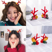 1pair Christmas Hair Accessories Cute Hairpins For Children, Color: Coffee Antler Mink Fur