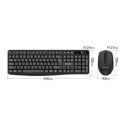 K-Snake WK800 Wireless 2.4G Keyboard Mouse Set Tabletop Computer Notebook Business Office House Use, Color: Black