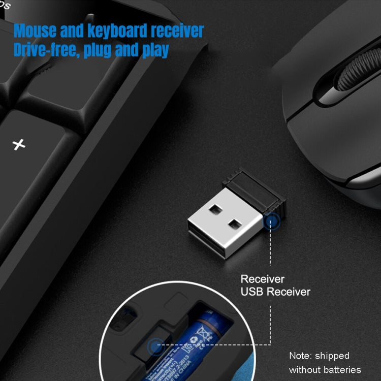 K-Snake WK800 Wireless 2.4G Keyboard Mouse Set Tabletop Computer Notebook Business Office House Use, Color: Black