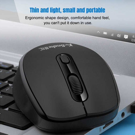 K-Snake WK800 Wireless 2.4G Keyboard Mouse Set Tabletop Computer Notebook Business Office House Use, Color: Black
