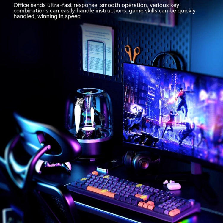 LANGTU LT104 Mechanical Keyboard Backlight Display Flexible DIY Keyboard, Style: Wired Single Mode Gold Axis (White)