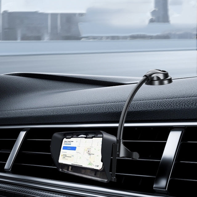 Car Suction Cup Dashboard Mobile Phone Holder with Sun Visor Folding Rotating Car Mount, Style: Hose Model