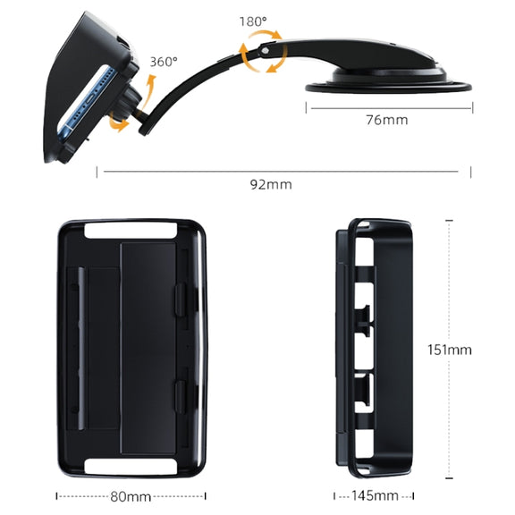 Car Suction Cup Dashboard Mobile Phone Holder with Sun Visor Folding Rotating Car Mount, Style: Joint Model