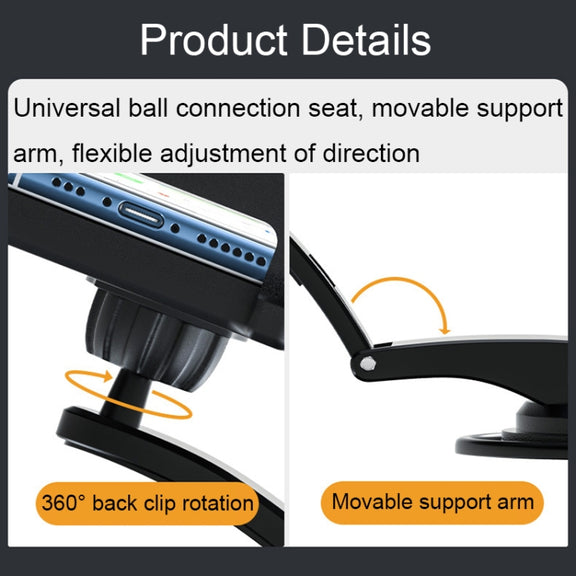 Car Suction Cup Dashboard Mobile Phone Holder with Sun Visor Folding Rotating Car Mount, Style: Joint Model