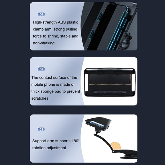 Car Suction Cup Dashboard Mobile Phone Holder with Sun Visor Folding Rotating Car Mount, Style: Joint Model