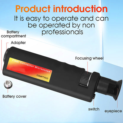Comptyco AUA-400X 400 Times Handheld Fiber Optic Microscope for FC/SC/ST/LC Connector - free shipping - PMC Jewellery - Order now!