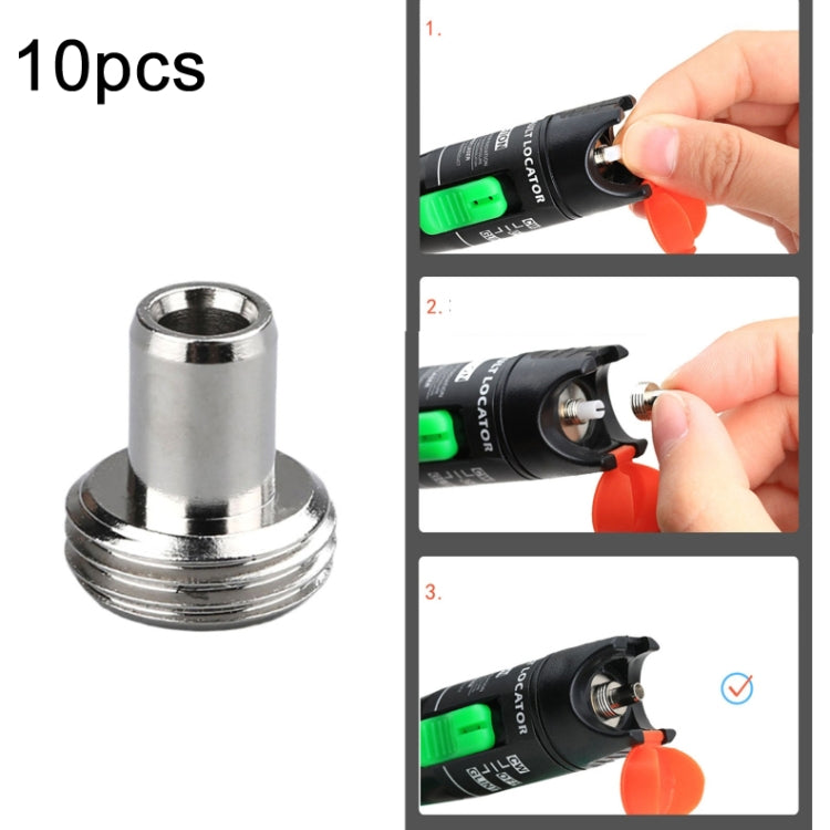 10pcs Metal Head Connector Replacement Parts For Fiber Optic Visual Fault Locator - Adapter by PMC TechLife | Online Shopping South Africa | PMC TechLife