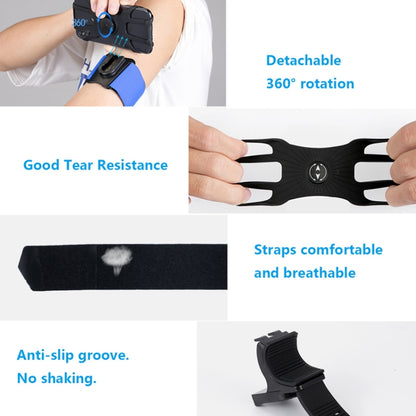3 In 1 Four Jaws Detachable Swivel Arm Wrist Strap Bicycle Holder For 4.5-6.5 inch Phones(Blue) - Other by PMC Jewellery | Online Shopping South Africa | PMC Jewellery | Buy Now Pay Later Mobicred