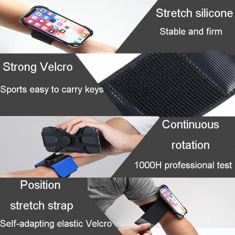 3 In 1 Four Jaws Detachable Swivel Arm Wrist Strap Bicycle Holder For 4.5-6.5 inch Phones(Blue) - Other by PMC Jewellery | Online Shopping South Africa | PMC Jewellery | Buy Now Pay Later Mobicred