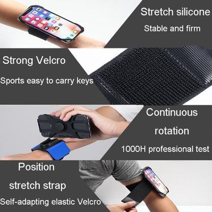 3 In 1 Four Jaws Detachable Swivel Arm Wrist Strap Bicycle Holder For 4.5-6.5 inch Phones(Blue) - Other by PMC Jewellery | Online Shopping South Africa | PMC Jewellery | Buy Now Pay Later Mobicred