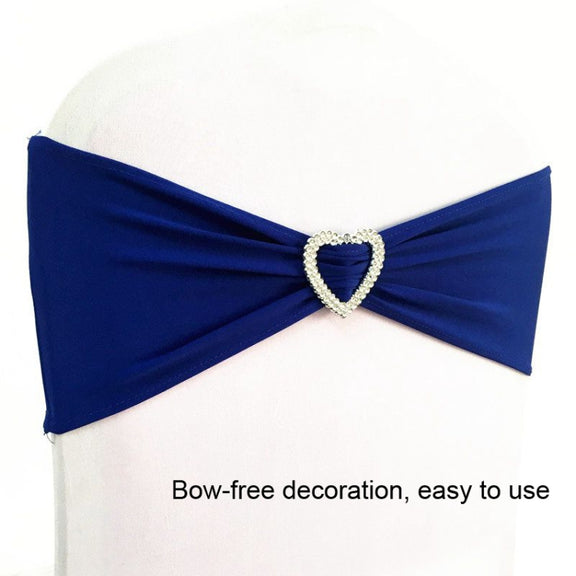 15x35cm Tie-Free Stretch Chair Back Flower Bow Chair Cover Hotel Chair Back Strap Decoration(Gold)