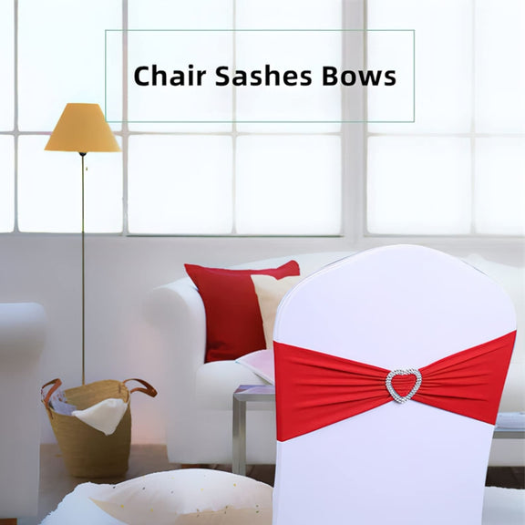 15x35cm Tie-Free Stretch Chair Back Flower Bow Chair Cover Hotel Chair Back Strap Decoration(Gold)