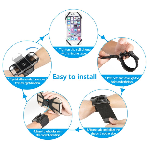 2 In 1 Four Paws Removable Swivel Arm Wrist Strap  For 4.5-6.5 Inch Phones(Blue)