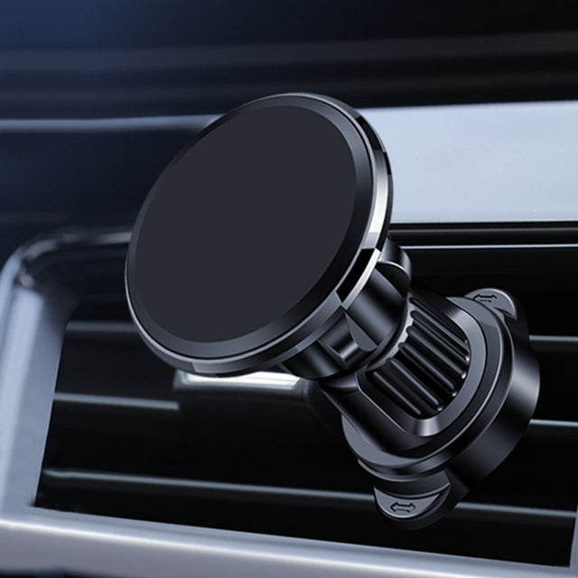 Aluminum Alloy Rotatable Magnetic Car Air Outlet Mobile Phone Holder(Black)