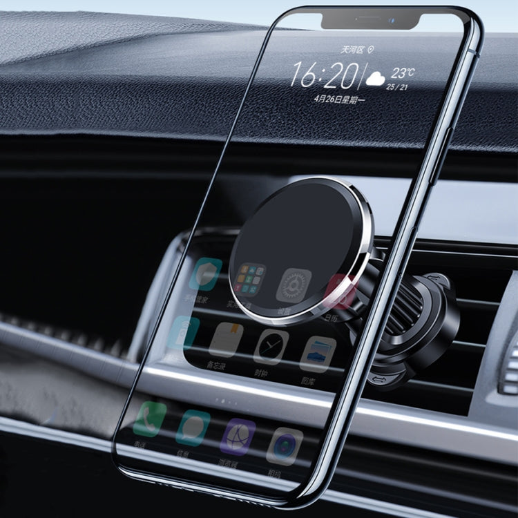 Aluminum Alloy Rotatable Magnetic Car Air Outlet Mobile Phone Holder(Black) - Car Holders by PMC TechLife | Online Shopping South Africa | PMC TechLife | Buy Now Pay Later Mobicred