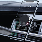 Aluminum Alloy Rotatable Magnetic Car Air Outlet Mobile Phone Holder(Black)