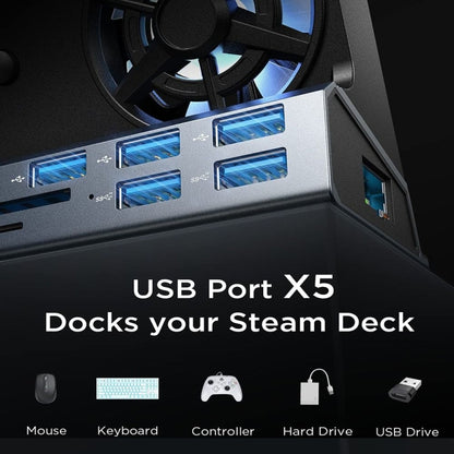 6 -in -1 For ASUS ROG Ally 100W PD Charging Game Console Stand Multifunctional USB 3.0 Docking Station - free shipping - PMC Jewellery - Order now!