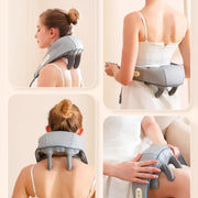 Electric Neck And Shoulder Massager Shiatsu Back Neck Massager With Heat(White)