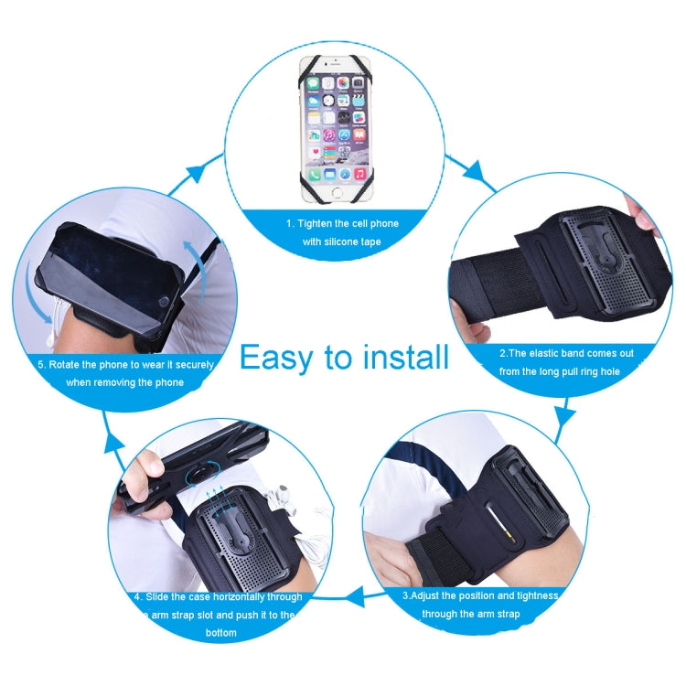 Four Jaws Rotating Removable Arm And Wrist Strap For 4.5-7 Inch Phones(Black) - Other by PMC Jewellery | Online Shopping South Africa | PMC Jewellery | Buy Now Pay Later Mobicred