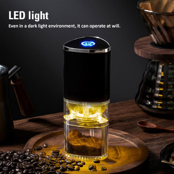 Coffee Electric Grinder Magnetic Snap-on Stainless Steel Blades Kitchen Gadgets(Black)