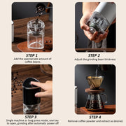 Coffee Electric Grinder Magnetic Snap-on Stainless Steel Blades Kitchen Gadgets(Black)