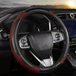 38cm Carbon Fiber Elastic Leather Without Inner Ring Car Steering Wheel Cover, Color: Claret - Steering Wheel Accessories by PMC TechLife | Online Shopping South Africa | PMC TechLife | Buy Now Pay Later Mobicred