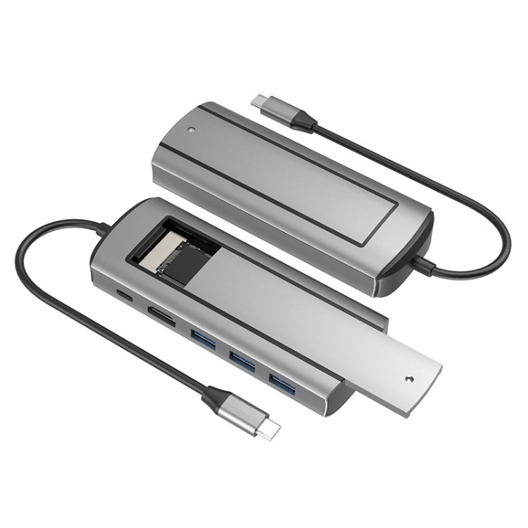 6-In-1 TYPE-C/USB-C To PD+HDMI (4K 30hz) +USB3.0 X 3+SSD Docking Station - USB HUB by PMC TechLife | Online Shopping South Africa | PMC TechLife