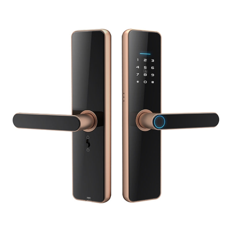 C91 Tuya Smart WiFi Password Fingerprint Electronic Door Lock(Bronze) - Door Lock by PMc TechLife | Online Shopping South Africa | PMc TechLife | Buy Now Pay Later Mobicred