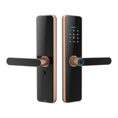 C91 Tuya Smart WiFi Password Fingerprint Electronic Door Lock(Bronze) - Door Lock by PMC Jewellery | Online Shopping South Africa | PMC Jewellery | Buy Now Pay Later Mobicred