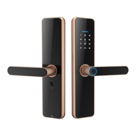 C91 Tuya Smart WiFi Password Fingerprint Electronic Door Lock(Bronze) - Door Lock by PMC Jewellery | Online Shopping South Africa | PMC Jewellery | Buy Now Pay Later Mobicred