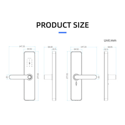 C91 Tuya Smart WiFi Password Fingerprint Electronic Door Lock(Bronze) - Door Lock by PMC Jewellery | Online Shopping South Africa | PMC Jewellery | Buy Now Pay Later Mobicred