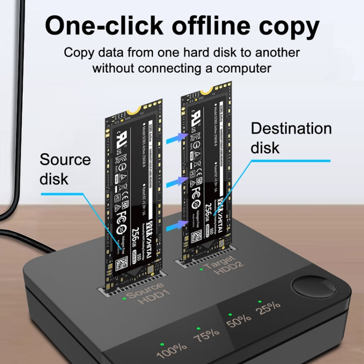 M.2 SATA Hard Disk Duplicator Solid State Drive SSD Mobile Hard Drive Enclosure(Black) - HDD Enclosure by PMC TechLife | Online Shopping South Africa | PMC TechLife | Buy Now Pay Later Mobicred