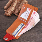 Retro Dollar Pattern Magnetic Buckle Multi-card Slot Wallet(Black)